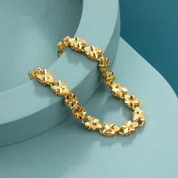 Trèfle porte-bonheur à quatre feuilles - bracelet or