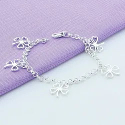 Bracelet trèfle à quatre feuilles - argent 925