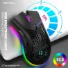 BM600 - trådløs RGB gaming mus - honeycomb design - genopladelig - USB - 2.4G