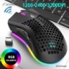 BM600 - trådløs RGB gaming mus - honeycomb design - oppladbar - USB - 2.4G