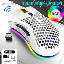 BM600 - draadloze RGB-gamingmuis - honingraatontwerp - oplaadbaar - USB - 2.4GMuizen