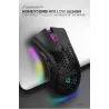 BM600 - trådløs RGB gaming mus - honeycomb design - genopladelig - USB - 2.4G