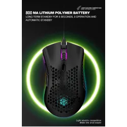 BM600 – kabellose RGB-Gaming-Maus – Wabendesign – wiederaufladbar – USB – 2,4 G