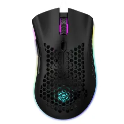 BM600 - trådløs RGB gaming mus - honeycomb design - genopladelig - USB - 2.4G