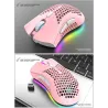 BM600 - trådløs RGB gaming mus - honeycomb design - genopladelig - USB - 2.4G