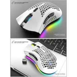 BM600 – kabellose RGB-Gaming-Maus – Wabendesign – wiederaufladbar – USB – 2,4 G