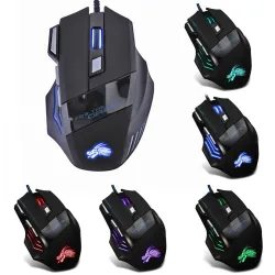 Rato óptico para jogos com fios - LED - 5500DPI