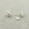 Kirsebærblomst med rosa zirconia - ørepynt - 925 sterling sølv