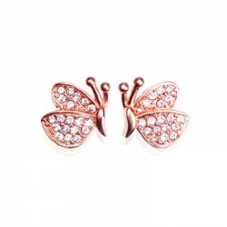 Orecchini con farfalle di diamanti - Argento 925