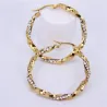 Golden hoop earrings with crystalsEarrings