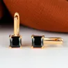 Boucles d'oreilles élégantes en or - avec zircon carré