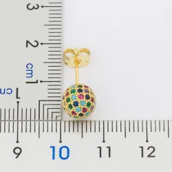 Ball shaped earrings - with colorful crystalsEarrings