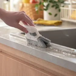 2 in 1 Rillenreinigungswerkzeug - Fenster-/Türrahmen-Reinigungsbürste - Tuch