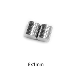 N35 - neodymium magneet - ronde schijf - 8mm * 1mmN35