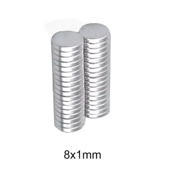 N35 - ímã de neodímio - disco redondo - 8mm * 1mm