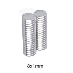 N35 - neodymium magnet - round disc - 8mm * 1mmN35