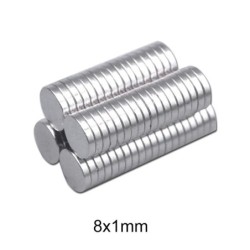 N35 - magnete al neodimio - disco rotondo - 8mm * 1mm