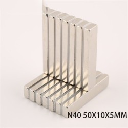 N40 - magnes neodymowy - mocny prostokątny blok - 50mm * 10mm * 5mmN40