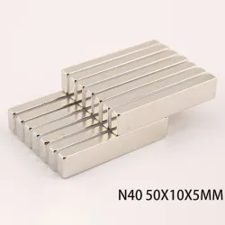 N40 - ímã de neodímio - bloco retangular forte - 50mm * 10mm * 5mm