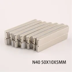 N40 - neodyymimagneetti - vahva suorakaiteen muotoinen lohko - 50mm * 10mm * 5mm
