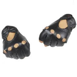 Fingerløse skinnhansker - punkstil - unisex