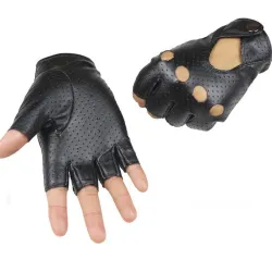 Fingerløse skinnhansker - punkstil - unisex