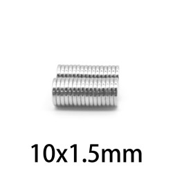 N35 - neodymium magneet - sterke schijf - 10mm * 1.5mmN35