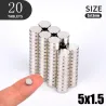N35 - neodymmagnet - sterk skive - 5mm * 1,5mm - 20 stykker