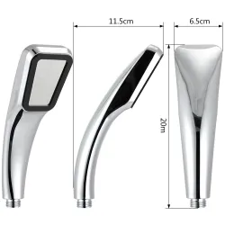 Firkantet dusjhode - 300 hull - høytrykk - krom