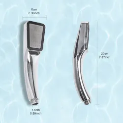 Pommeau de douche carré - 300 trous - haute pression - chrome