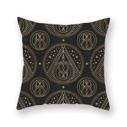 Fodera per cuscino nera - motivo abbronzante dorato - 45 cm * 45 cm
