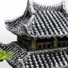 Maison de style chinois en résine - décoration d'aquarium