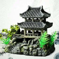 Resin kinesisk stil hus - akvarium dekoration