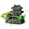 Maison de style chinois en résine - décoration d'aquarium