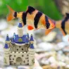 Mini château blanc-bleu - décoration aquarium