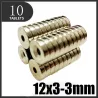 N35 - neodymmagnet - sterk skive - 12mm * 3mm - med 3mm hull
