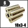 N35 - magnete al neodimio - disco forte - 18mm * 3mm - con foro 4mm - 6 pezzi