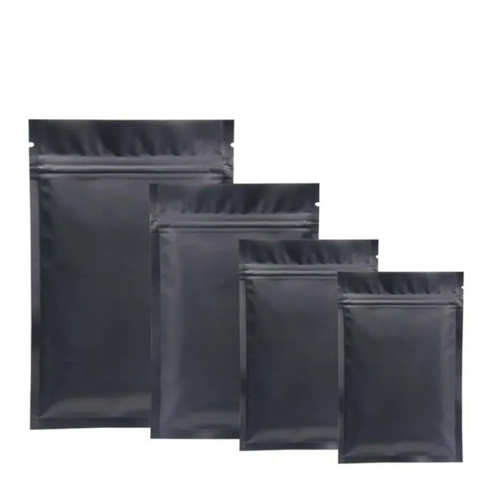 Matowa czerń - woreczki z folii aluminiowej - zamykane - ziplock - 100 sztukTorby Do Przechowywania