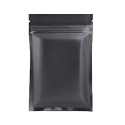 Noir mat - sachets en aluminium - refermables - ziplock - 100 pièces