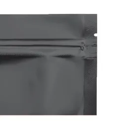 Noir mat - sachets en aluminium - refermables - ziplock - 100 pièces