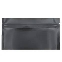 Noir mat - sachets en aluminium - refermables - ziplock - 100 pièces
