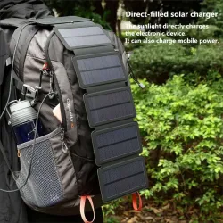 Solar foldbar telefonoplader - USB - 10W - 4/5 solpaneler