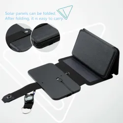 Solcelle sammenleggbar telefonlader - USB - 10W - 4/5 solcellepaneler