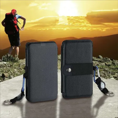 Solcelle sammenleggbar telefonlader - USB - 10W - 4/5 solcellepaneler