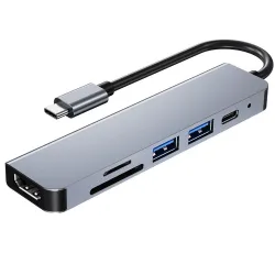 6 in 1 HUB - type-C - USB 3.0 - HDMI compatible - splitter - adapterHubs