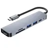 6 in 1 HUB - tyyppi-C - USB 3.0 - HDMI-yhteensopiva - jakaja - sovitin