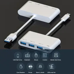 4-poorts HUB - type-C / USB - splitter - OTG-adapter - USB 3.0Hubs