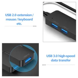 HUB 5 w 1 - USB 3.0 - typ C - TF - SD - adapter - rozgałęźnikHuby