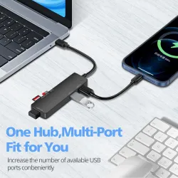 5 in 1 HUB - USB 3.0 - Typ-C - TF - SD - Adapter - Splitter
