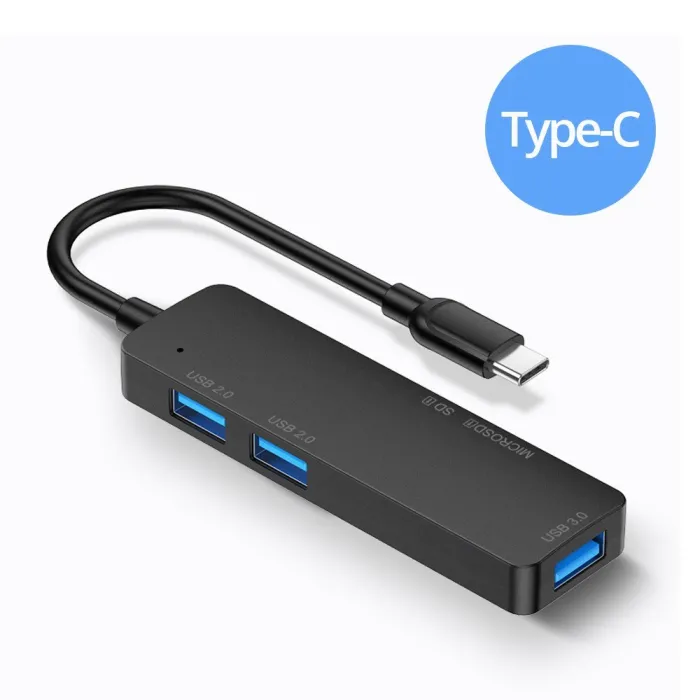 5 in 1 HUB - USB 3.0 - Typ-C - TF - SD - Adapter - Splitter